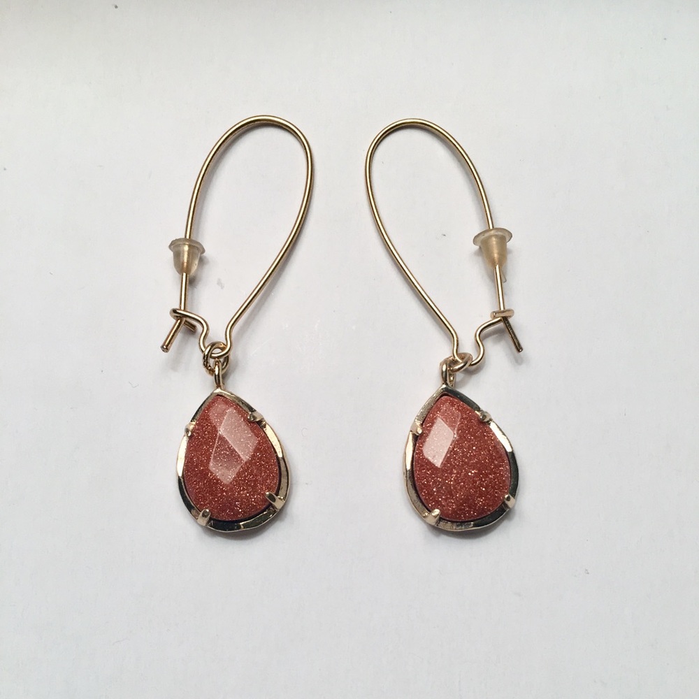 Kendra Scott Dee earrings with orange goldstone